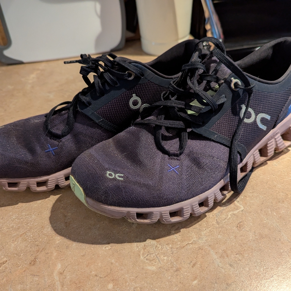 On Running Black and Purple Sneakers